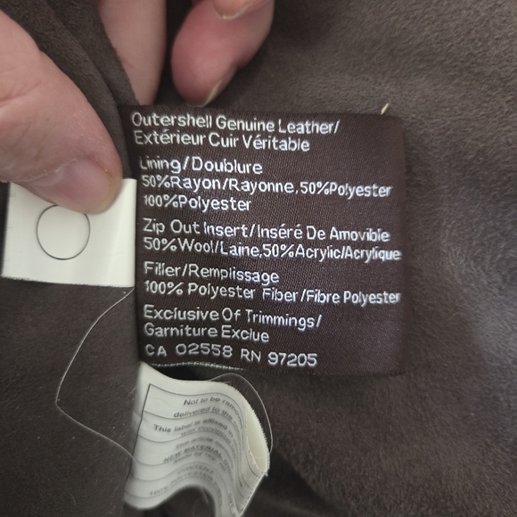 Danier Brown Leather Jacket with Ribbed Collars and Distressed Finish Size L - Picture 9 of 10